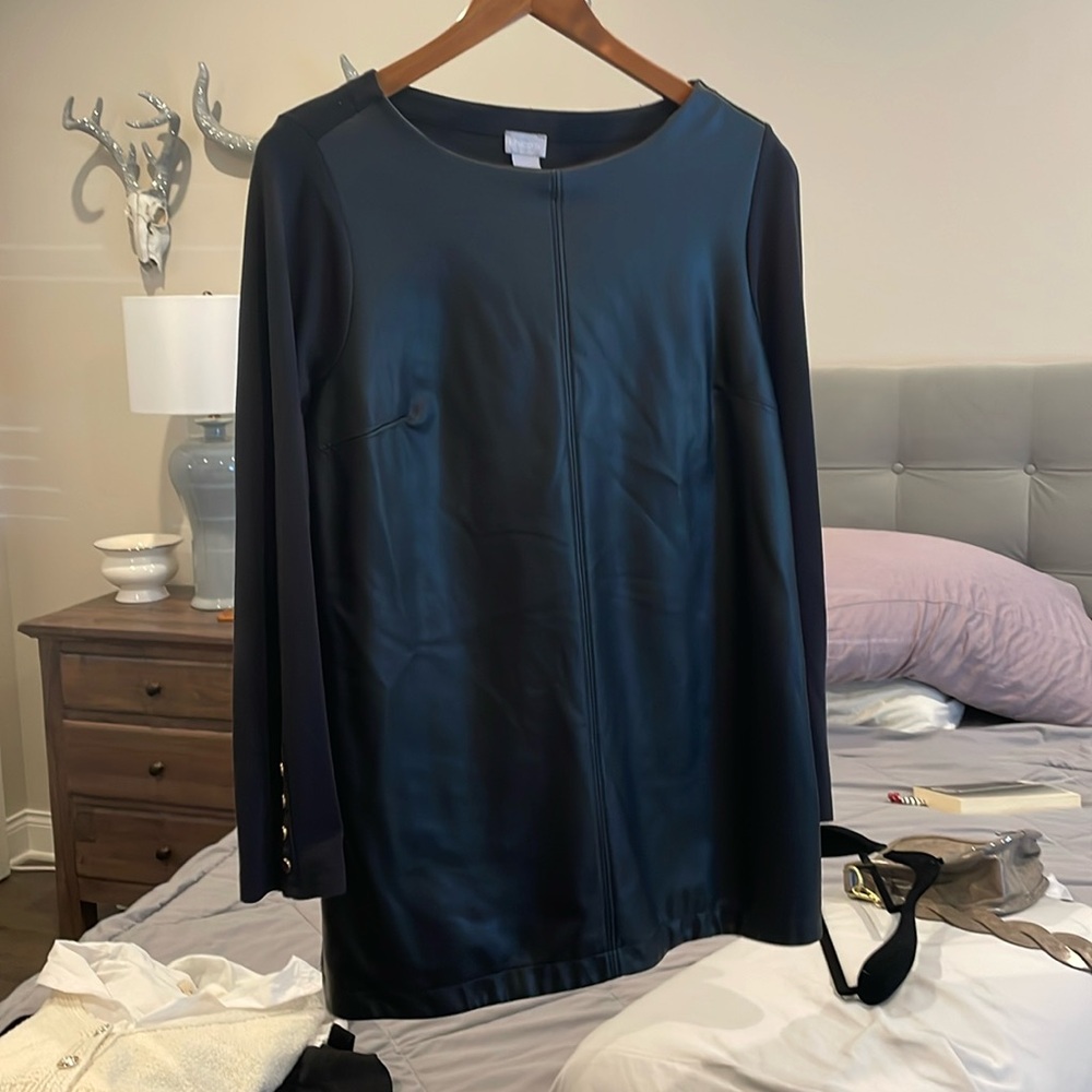 Chicos faux leather tunic.  Sz 1 Chico size